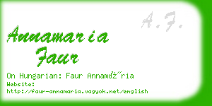 annamaria faur business card